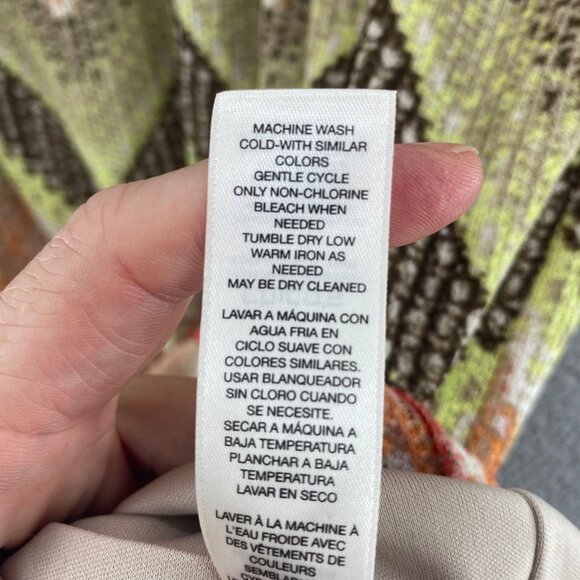 Chicos Dress Womens 3 US Extra Large Orange Multi Chevron Maxi Knit Sleeveless - Picture 7 of 9